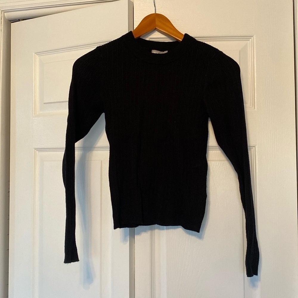 Women’s ASOS ribbed knit crew neck sweater black size 6